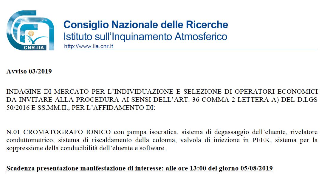 Avviso di selezione di operatori economici n.3