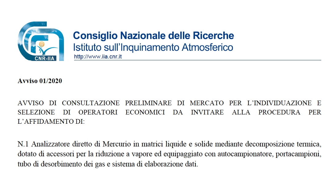 Avviso n. 1/2020 di selezione di operatori economici
